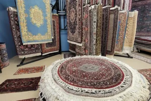 The Rug Rack & Murphy Rug Cleaners & Murphy Rug Cleaners—Rugs on display in a showroom in Springfield, IL.